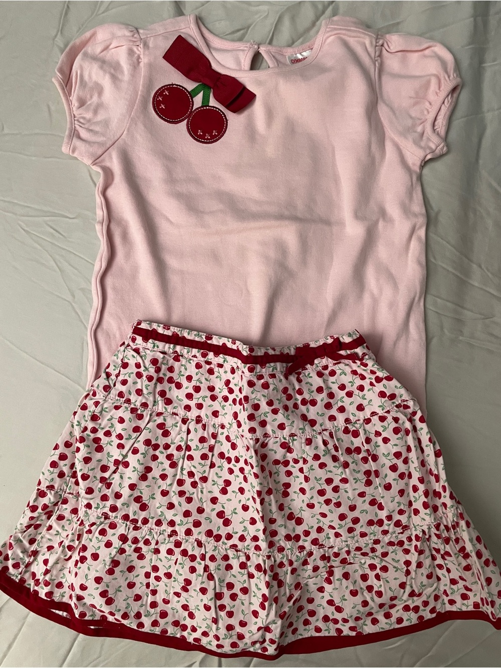 EUC Rare Gymboree Pink Cherry Blossom top and skirt Set Sz 4T + Bonus Gift